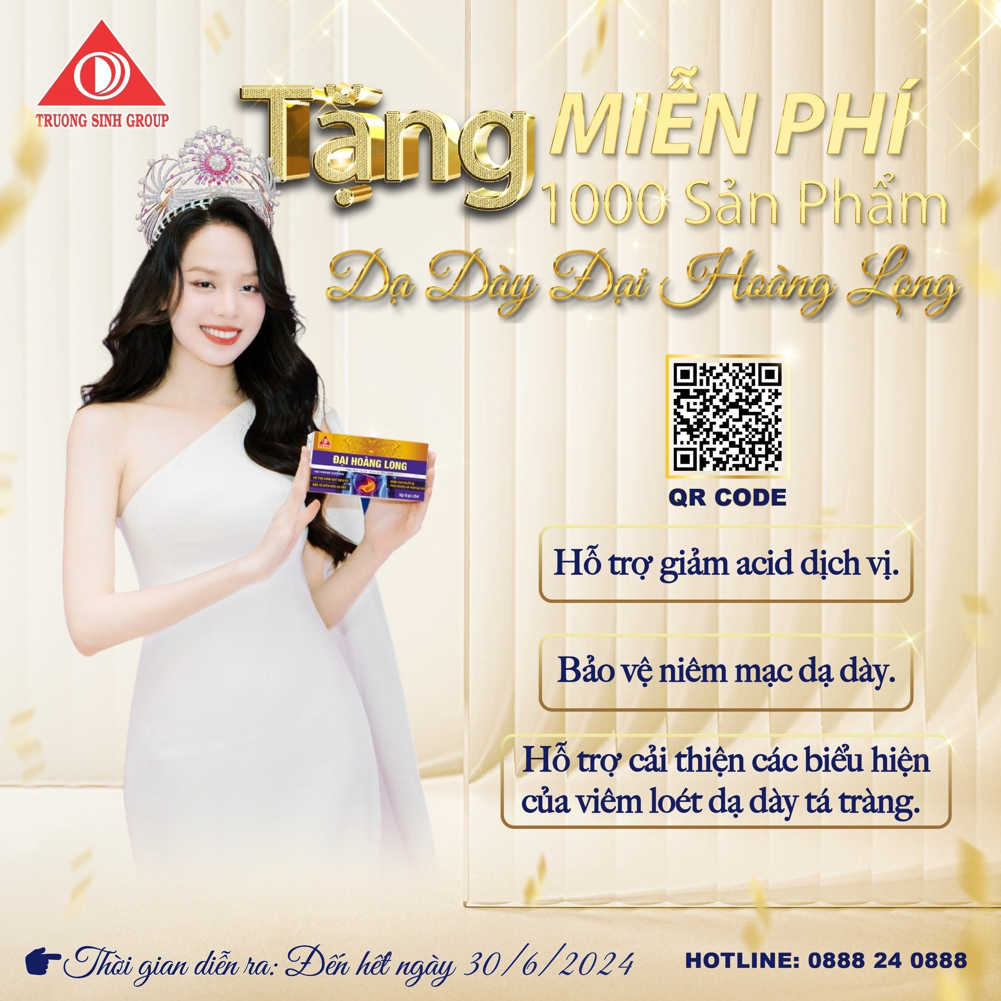 TẶNG MIỄN PHÍ 1.000 SẢN PHẨM DẠ DÀY ĐẠI HOÀNG LONG - HỖ TRỢ NGƯỜI VIÊM LOÉT, TRÀO NGƯỢC DẠ DÀY